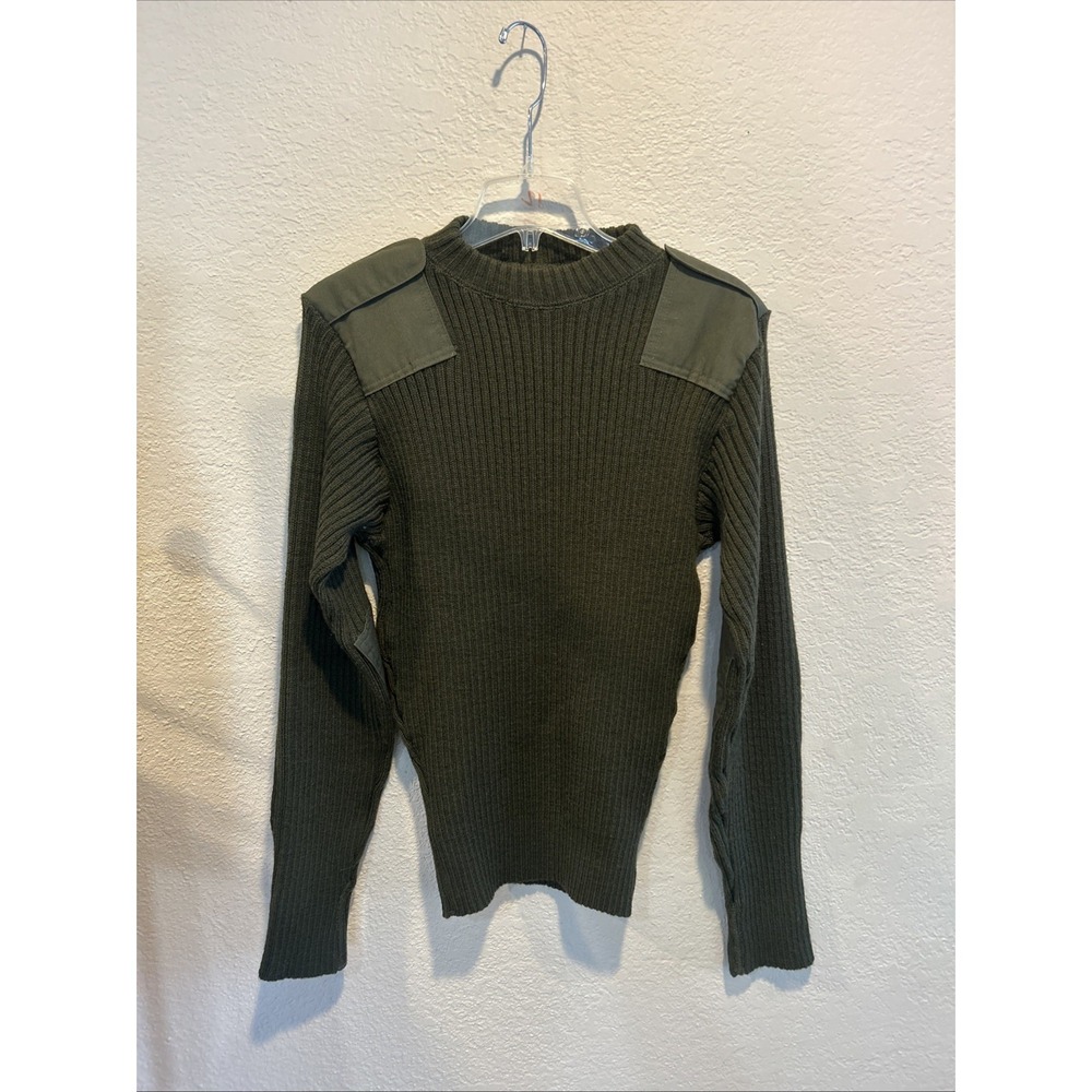 Men's Valor Collection Wool Service Sweater Size 40 Olive Green Military